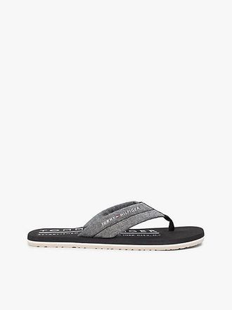 Tommy Hilfiger Pure Linen Chambray Jacquard Flip-Flops