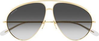 Gucci Gucci Gg1654s Linea Fashion 012 Gold Grey Sunglasses