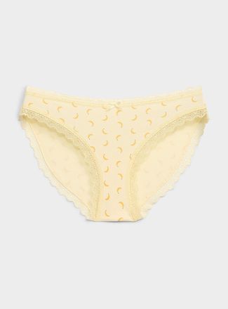 Miiyu Womens Scalloped lace-trim bikini panty Organic cotton