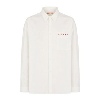 Marni Overhemden, Heren, Wit, L, Casual Shirts
