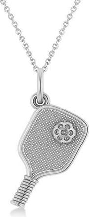 Allurez Womens Pickleball Paddle Pendant Necklace 14K in Large, White Gold at Nordstrom, Size 18