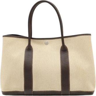 Herm&egrave;s Pre-owned Vintage Canvas Tote Bag - Dames - Vintage Shopper - Beige - ONE Size - Vintage