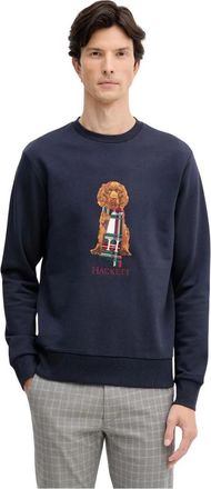 Hackett Sweatshirt met grafische print - Heren - Sweatshirts - Blauw - L - Katoen - Hoodies & sweatvesten