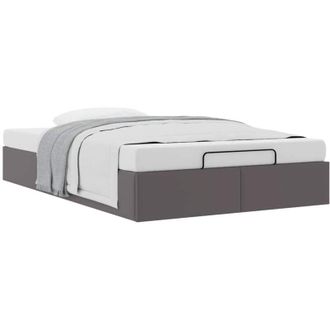 vidaXL Estructura Cama Otomana Sin Colch&oacute;n Gris 120x190 Cm Vidaxl