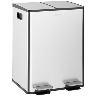 HOMCOM Cubo de basura 41.7x36.6x56.7 cm plata