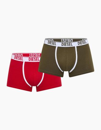 Diesel Mens 2 Pack Plain Design Trunck - Green - Size: 32/33/32