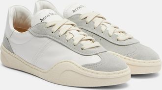 Acne Studios Suede-trimmed leather sneakers