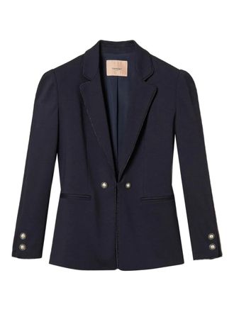 Twin-Set decorative-button blazer - women - Elastane/Polyamide/Viscose/Polyester - 54 - Blue