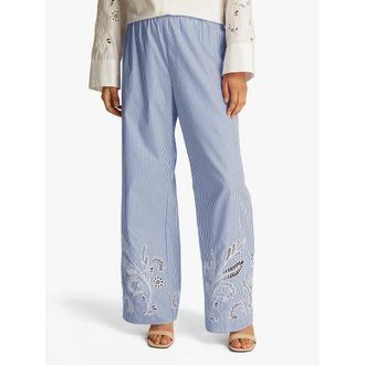 Tommy Hilfiger Broek met wijde pijpen en borduursel