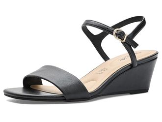 Life Stride Sawyer Strappy Sandals Womens Wedge Shoes Black : 8.5 M (B), Faux Leather