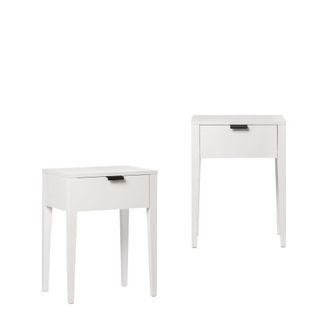 Klast Pack 2 mesitas de noche efecto madera blanco 45 x 60 cm