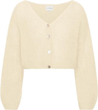 Americandreams Cornelia Cropped Cardigan - Dames - Vesten - Beige - S - Wol - Truien & Vesten