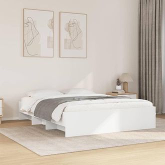Berkfield Home Bed Frame without Mattress White 150x200 cm King Size Engineered Wood