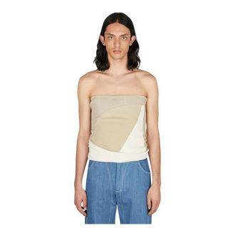 Mainline:RUS/Fr.CA/DE Sleeveless Tops, male, Beige, Size: S Panelled Tube Top