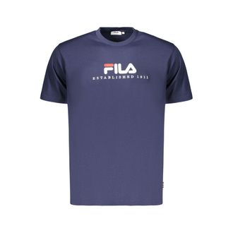 Fila Blauwe Katoenen T-Shirt voor Mannen