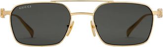 Gucci rectangle-frame sunglasses - Gold