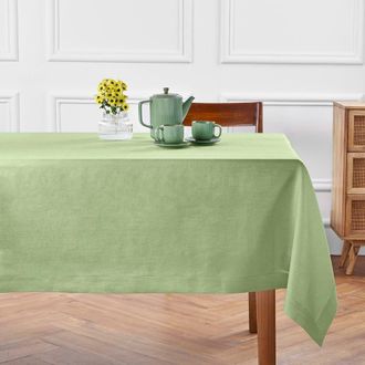 Solino Home Linen Tablecloth for Dining Table, Holiday and Everyday Table Decor - Fete in Laurel Green at Nordstrom, Size X-Small