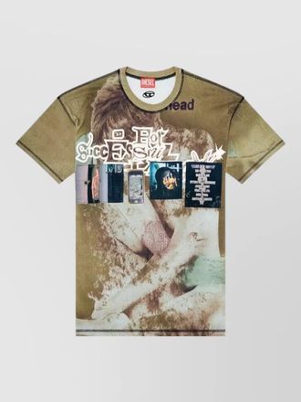Diesel crewneck graphic t shirt polyester detailing