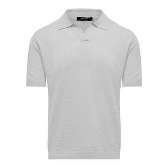 Bomboogie Polo shirt van linnen en katoen - Heren - Truien - Wit - Maat: 3XL Katoen