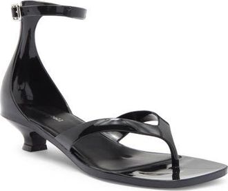 Jeffrey Campbell Gummy Ankle Strap Sandal in Black Shiny at Nordstrom, Size 11