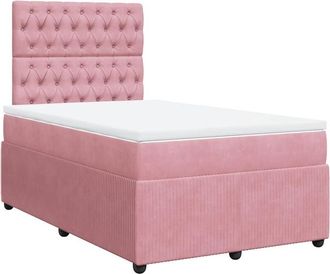 vidaXL Vidaxl - Cama Box Spring Con Colch&oacute;n Terciopelo Rosa 120x200 Cm