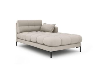 MICADONI Chaise longue de angulo derecho de tejido estructural beige