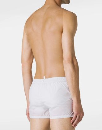 Dsquared2 Mens Side Logo Swim Shorts White Clothing > Beachwear