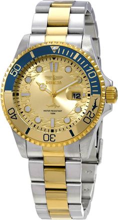 Invicta Pro Diver Quartz Gold Dial Two-tone Mens Watch 30948