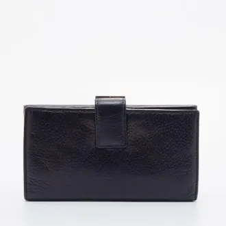 Carolina Herrera Black Leather French Continental Wallet