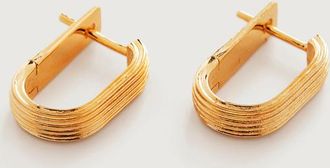 Monica Vinader Gold Groove Huggie Earrings