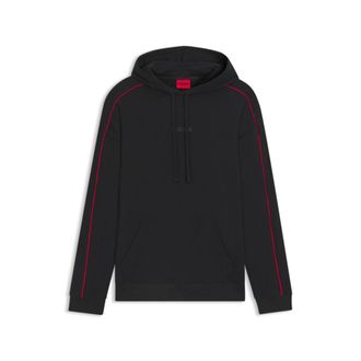 HUGO BOSS Contrast-piping hoodie in stretch cotton