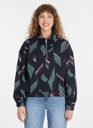 Ragwear Sweatshirt RAGWEAR IZZAR PRINT, Damen, Gr. XXL, blau (navy), Sweatware, Obermaterial: 70% Baumwolle, 30% Polyester, bedruckt, gemustert, normal, Rundh