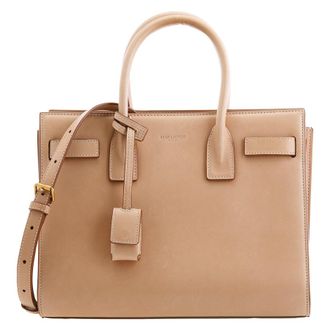 Saint Laurent Camel Leather Baby Sac De Jour Handbag