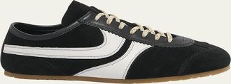 Dries Van Noten Mens Suede and Leather Trainer Sneakers