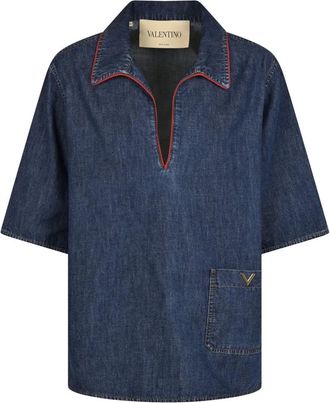 Valentino Mujer, Blusas y Camisas, Azul, Talla: L