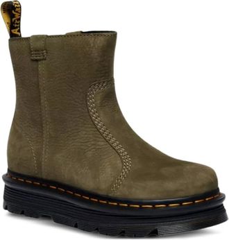 Dr. Martens leather platform boots - women - Fabric/Calf Leather/Rubber - 6.5 - Green