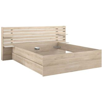 Vente-Unique Letto 180 x 200 cm con 4 cassetti - Colore: Naturale - TENALIA