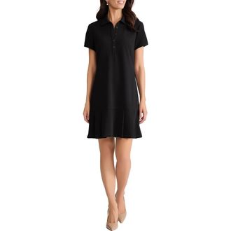 Jones New York Karolina Pleated Polo Dress in Jones Black at Nordstrom, Size X-Large