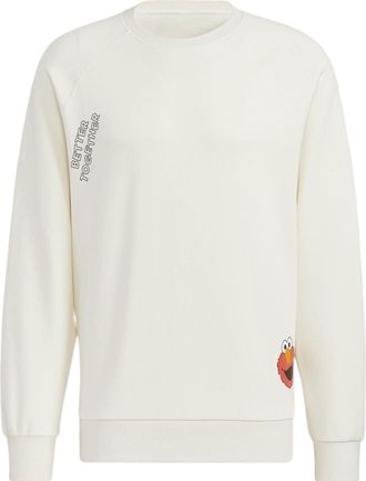 adidas Mens adidas neo x SESAME STREET Crossover Thicken Sports Round Neck Pullover Pink White HM7481