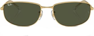 Ray-Ban Green Rectangular Unisex Sunglasses RB3732 001/31 59