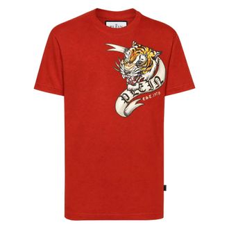 Philipp Plein T-shirt Girocollo SS Tattoo - - Tops - Uomo - Rosso - L