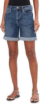 Liverpool L.A. 10 Marley Mid-Rise Girlfriend Denim Shorts with Roll Cuff Womens Shorts Rushland : 12 10, Cotton/Denim/Elastane