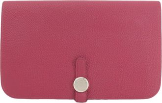 Hermès Bordeaux Togo Leather Long Wallet (Bi-Fold) (Pre-Owned)