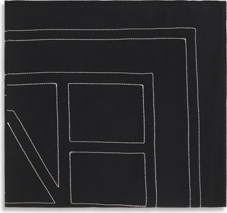 Toteme Womens Silk Scarf With Embroidery - Black Gots-Certified Organic Scarfs