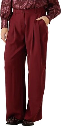 Summum Broeken Wide Fluid - Dames - Broeken - Rood - Maat: M Poliester