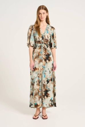 Gestuz Reena Dress In Ecru/rust/aqua