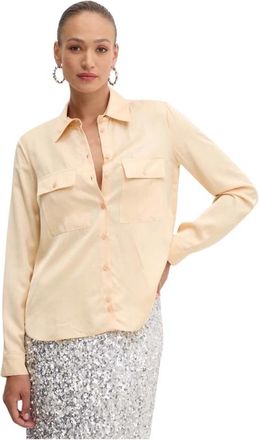Patrizia Pepe Overhemden, Dames, Beige, M, Leer, Shirt