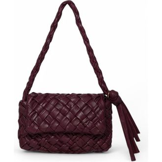 Walter Baker Halston Woven Flap Shoulder Bag in Black Jam at Nordstrom
