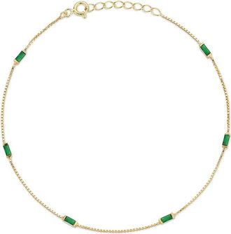 Glaze Jewelry 14K Over Silver Cz Anklet