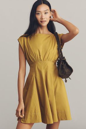 Maeve Sleeveless Waisted Poplin Mini Dress